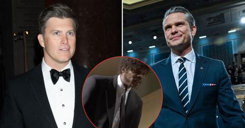 Colin Jost claimed he pitched an idea for an 'SNL' skit before Pete Hegseth did it in real life.