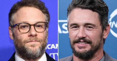 Split photo of Seth Rogen and James Franco.