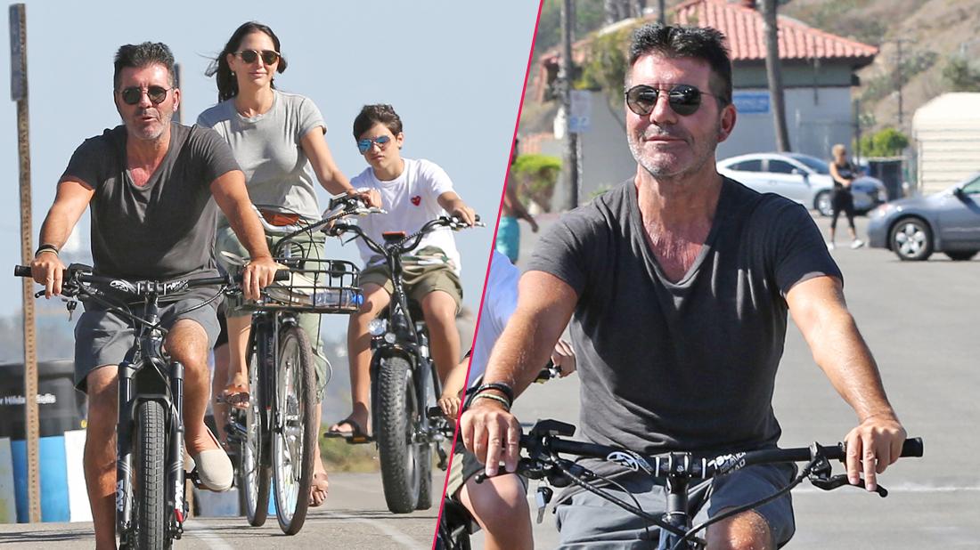 Simon Cowell Goes Bike Riding With His Family