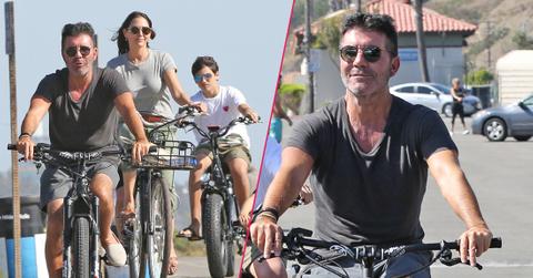Simon Cowell Goes Bike Riding With His Family