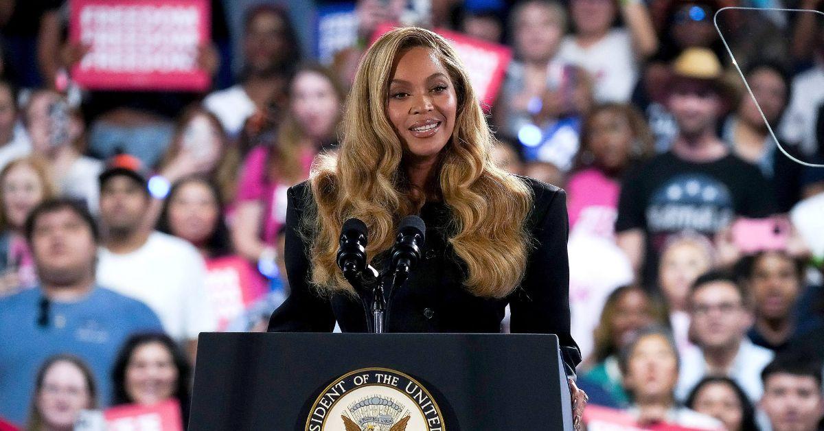 beyonce speaks kamala harris rally