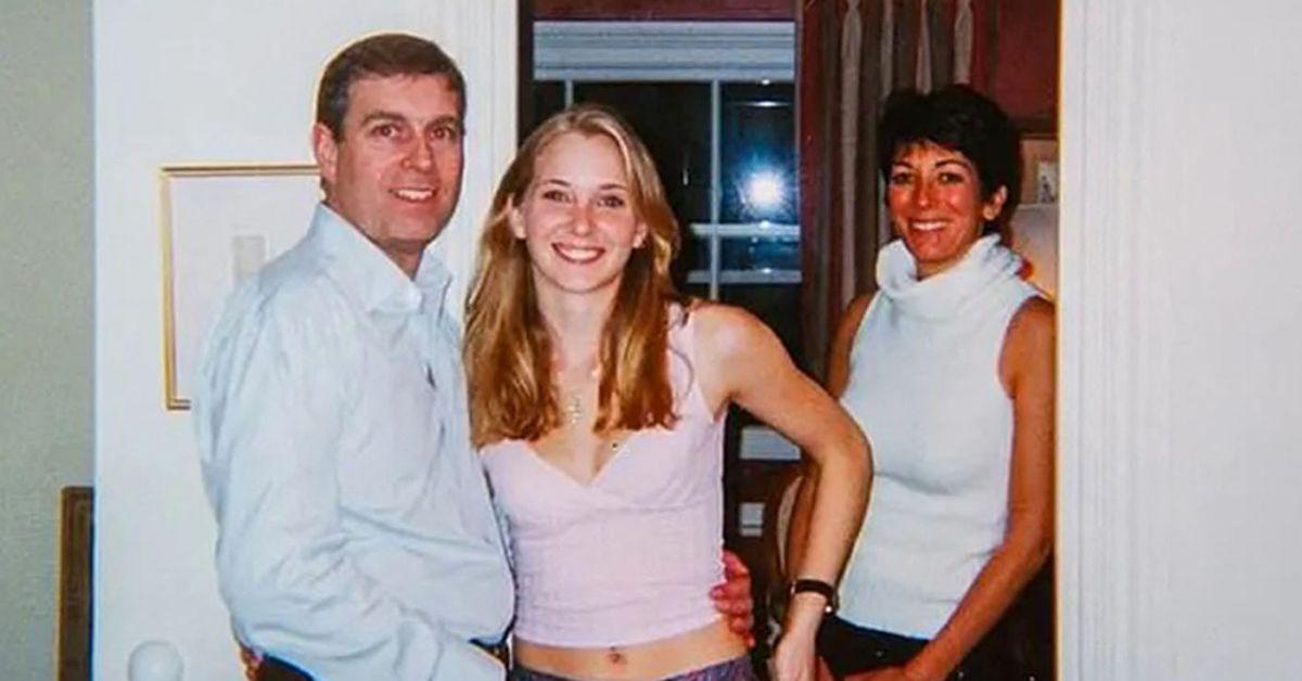 Photo of Prince Andrew, Virginia Giuffre and Ghislaine Maxwell