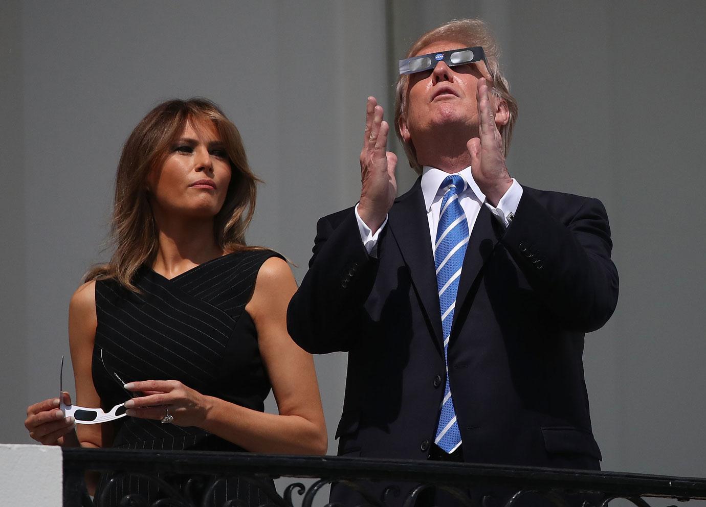 donald trump solar eclipse no glasses