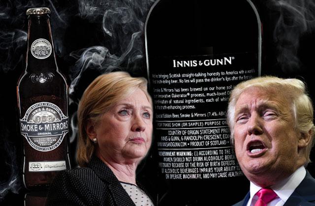 hillary clinton donald trump election truth serum beer