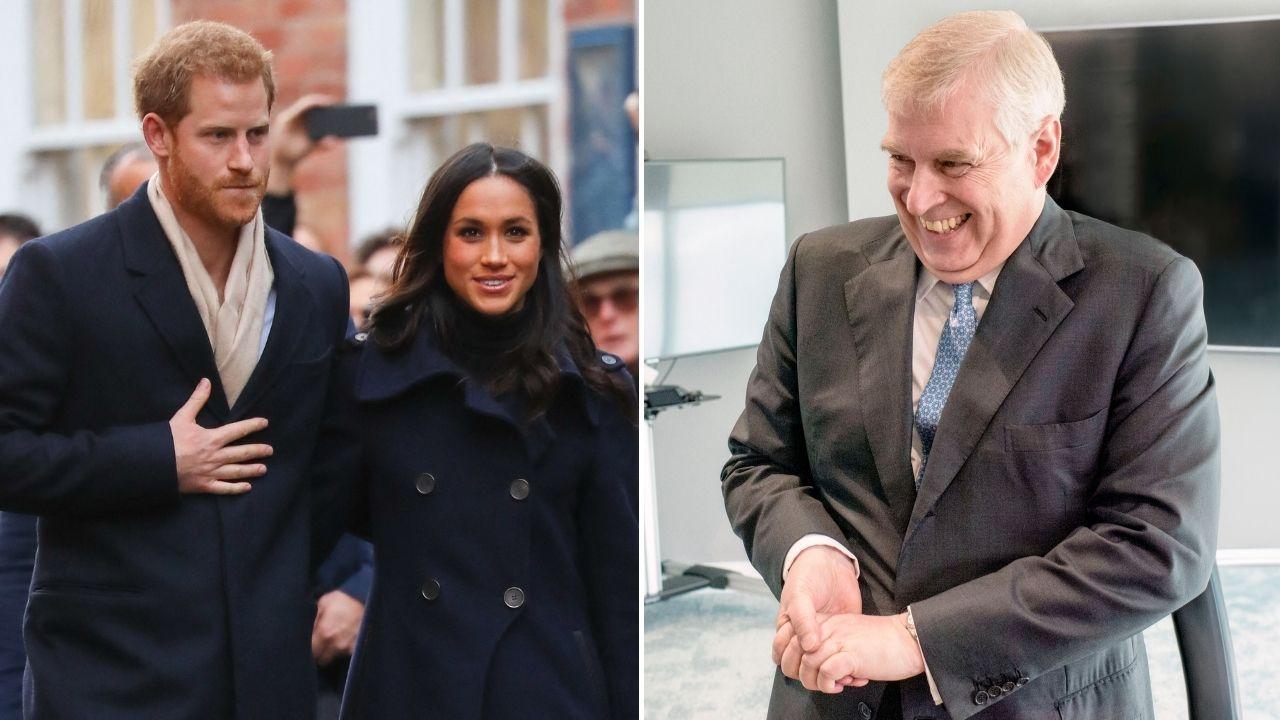 Split photos of Prince Harry, Meghan Markle and Andrew Windsor