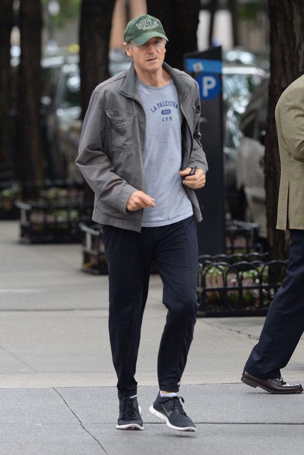 Liam Neeson Skinny Weight Loss Jogging NYC