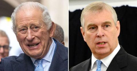 split image of King Charles and Andrew Windsor