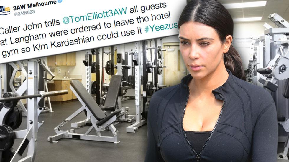 //kim kardashian boots guests from gym in melbourne pp