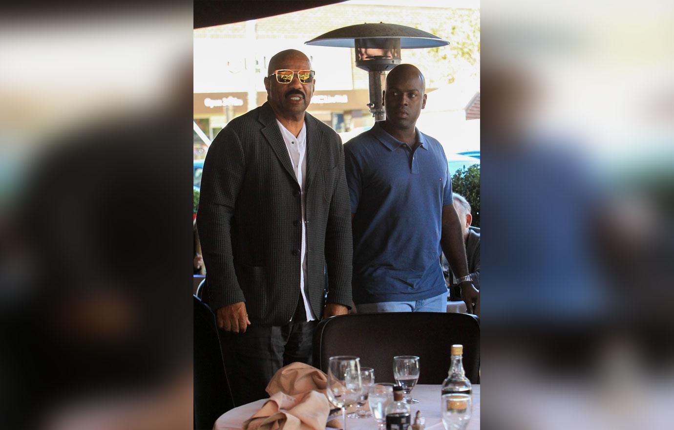 Steve Harvey Has Lunch With Kris Jenner Beau Corey Gamble