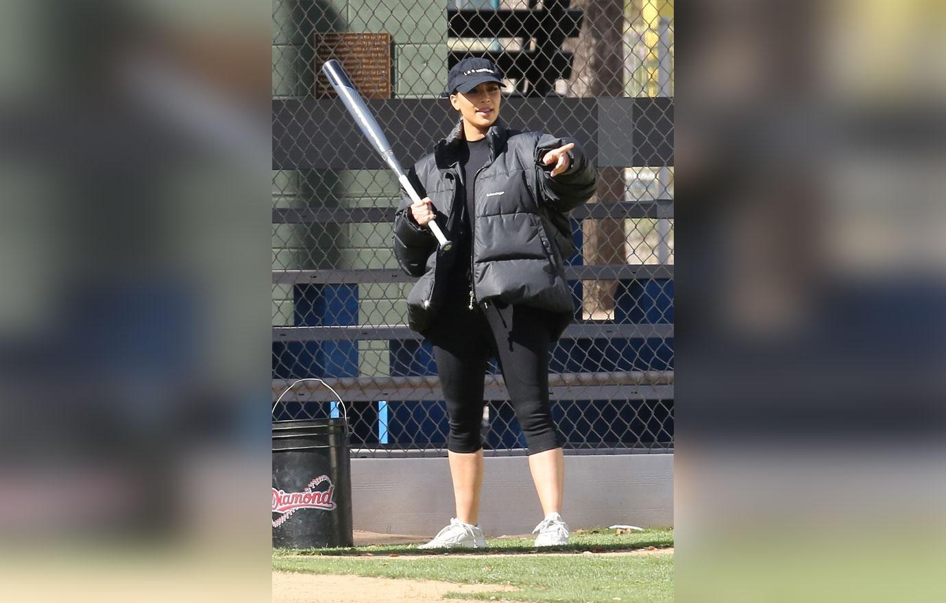 //Kardashian sisters kris jenner softball