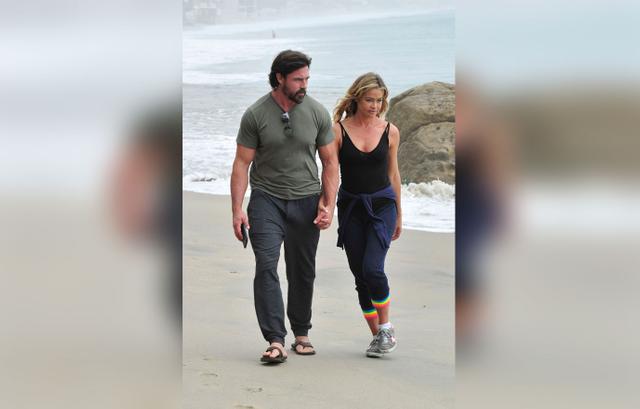 Denise Richards & Aaron Phypers Show PDA On Beach Honeymoon