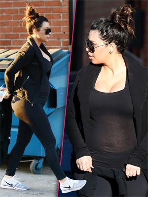 Kim Kardashian Flaunts Her Bump in a Skin-Tight Dress