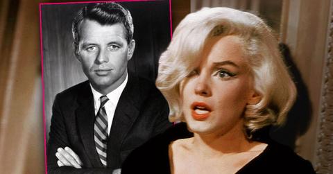 BW Inset of Robert F. Kennedy (Bobby Kennedy), Marilyn Monroe looking scared