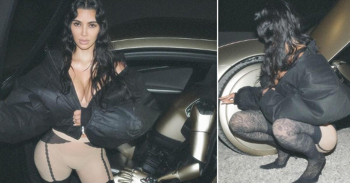 Split photo of Kim Kardashian