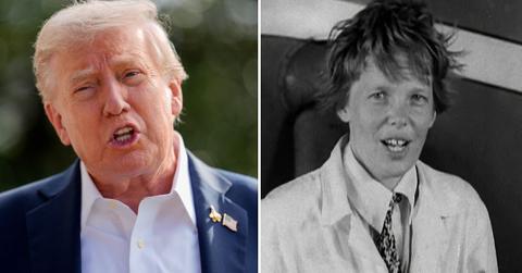 Composite photo of Donald Trump and Amelia Earhart