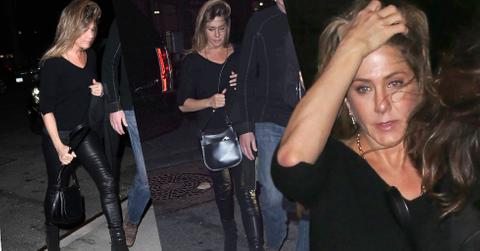 Jennifer Aniston Leather Pants NYC