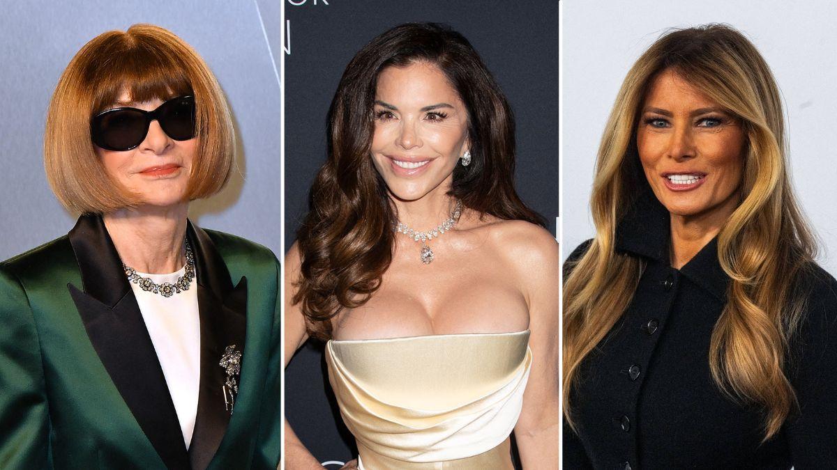 split image of Anna Wintour / Lauren Sanchez / Melania Trump