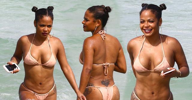 Christina Milian butt boobs bikini