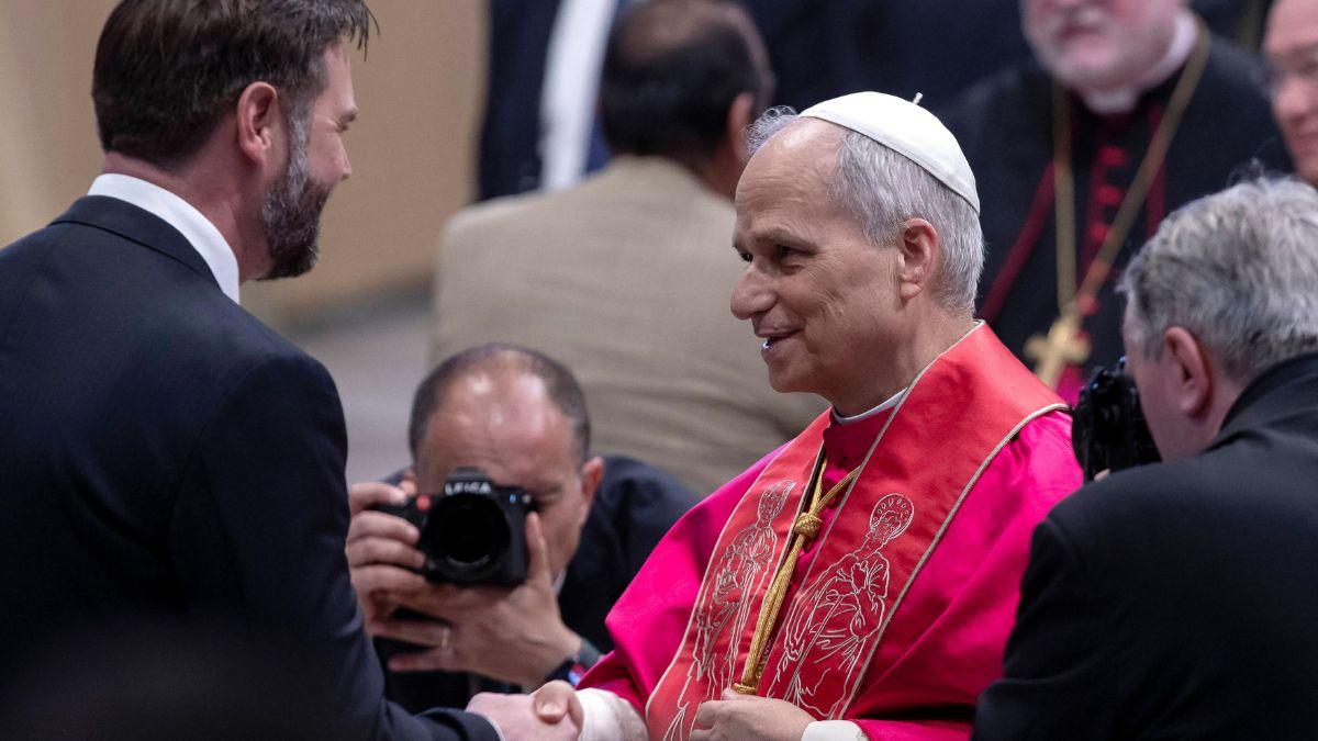 A photo of JD Vance and Pope Leo