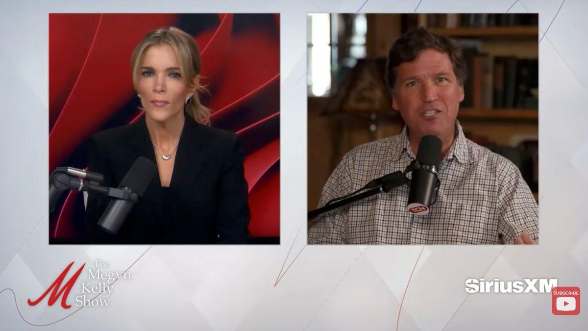 image of Kelly burst into laughter after Carlson claimed Tapper traveled with 'the Hooters girls.'