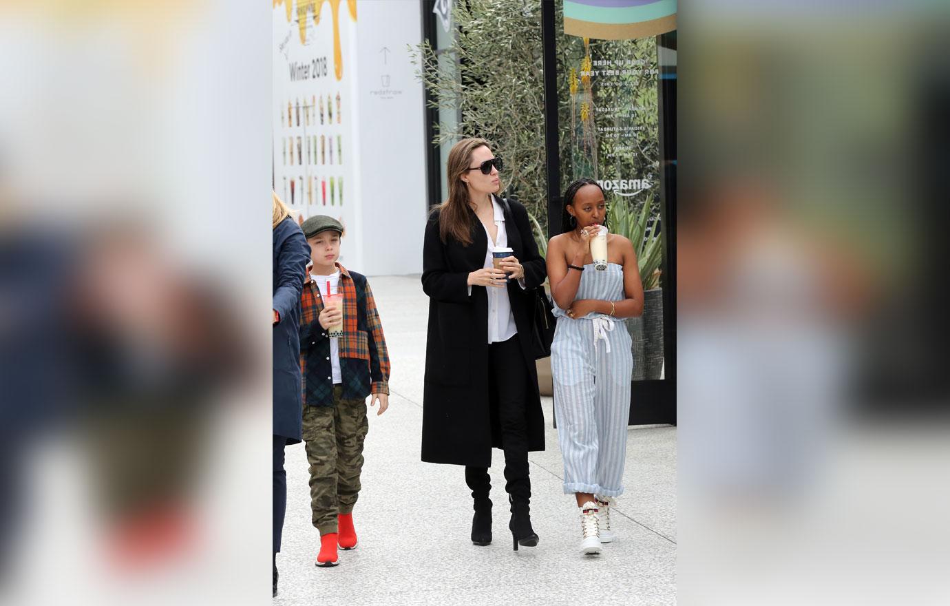 Angelina Jolie With Zahara & Knox Amid Brad Pitt Custody Battle Settlement