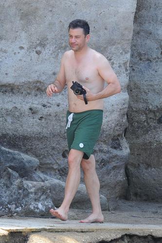 Dad Bod Alert! Jimmy Kimmel Flaunts His Beach Ready Physique On Family