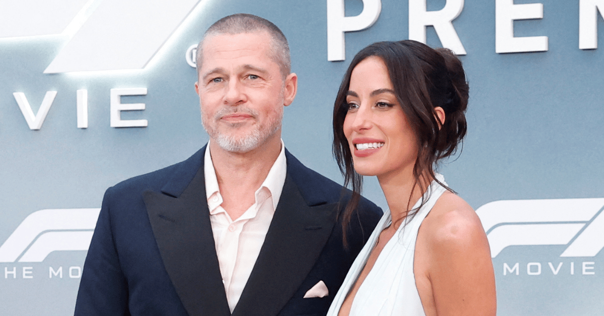 Photo of Ines de Ramon and Brad Pitt