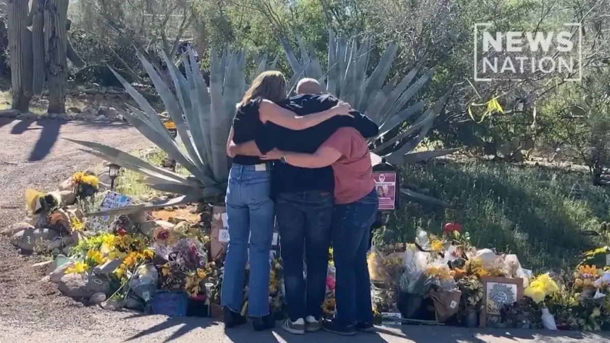 Savannah and Annie Guthrie visited their mother's memorial in Arizona.