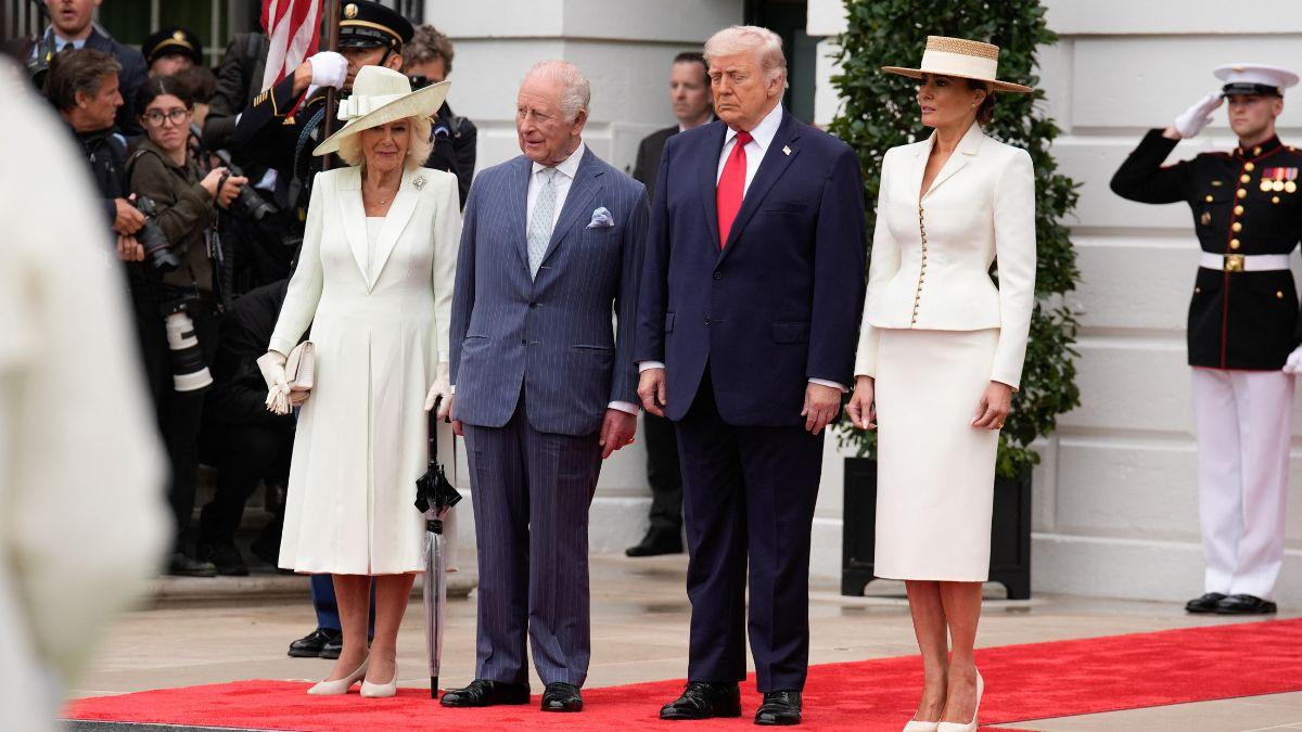 Photo of Donald J Trump, Melania Trump, King Charles and Queen Camilla