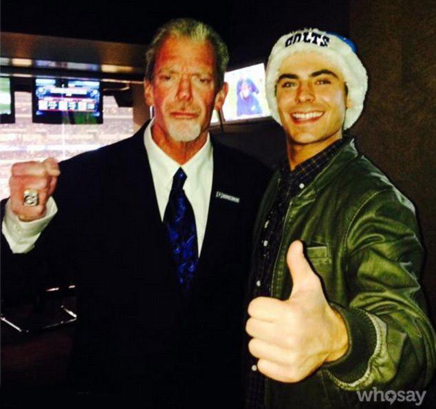 //zac efron colts game