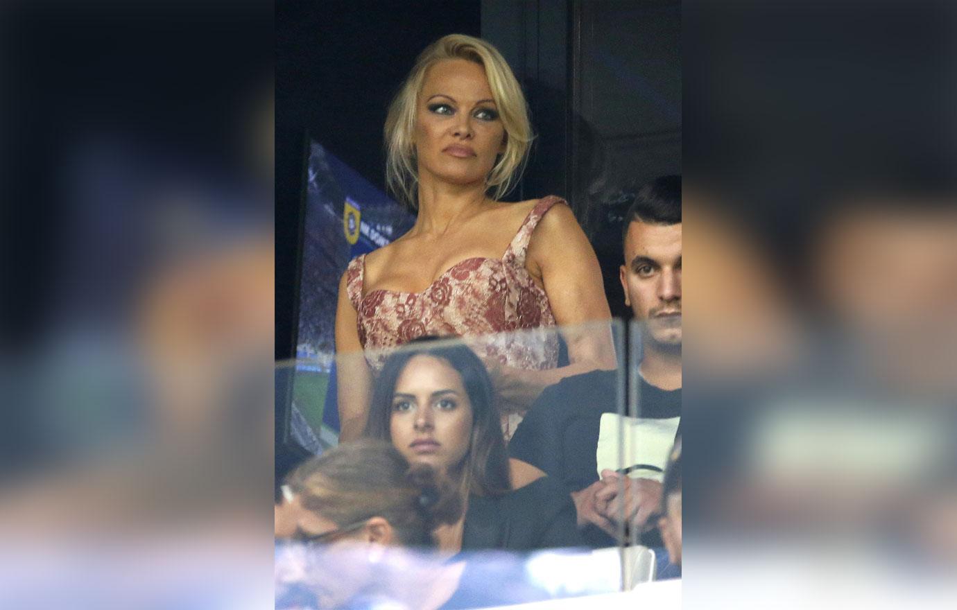 Pamela Anderson Adil Rami soccer match