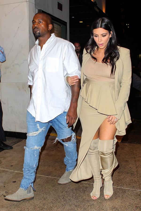 Kim Kardashian Pregnant Style Kanye West Boots New York Fashion Week