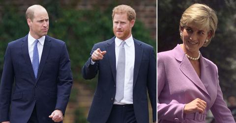 Composite photo of Prince William, Harry and Princess Diana