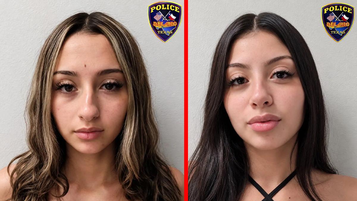 Two sisters were arrested and charged with repeatedly stabbing a mother in a busy intersection.