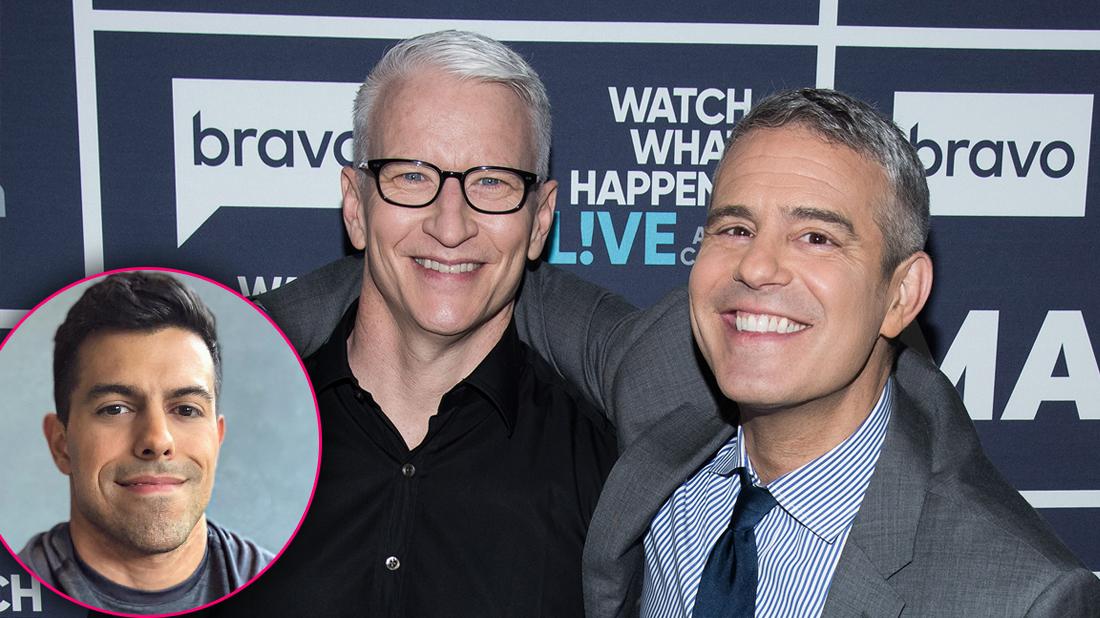 Andy Cohen Smiling Arm Around Anderson Cooper Smiling Inset of Ex Boyfriend Dr. Victor Lopez Selfie Smiling