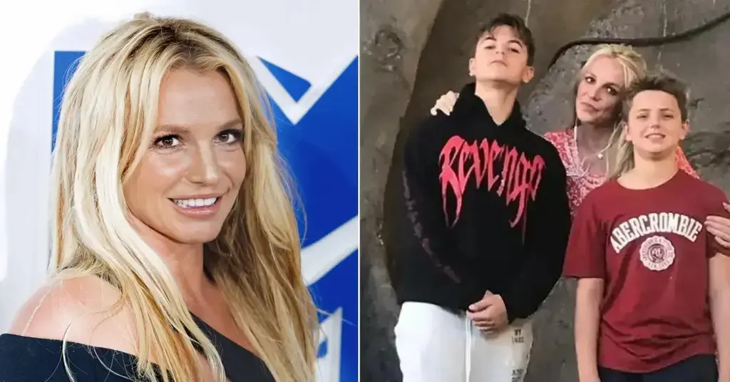 Composite photo of Britney Spears, her kids