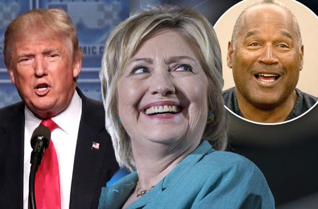 //oj simpson vote hillary clinton presidential campaign donald trump diss pp