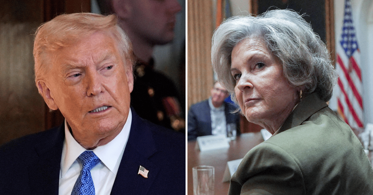 Split photo of Donald Trump, Susie Wiles