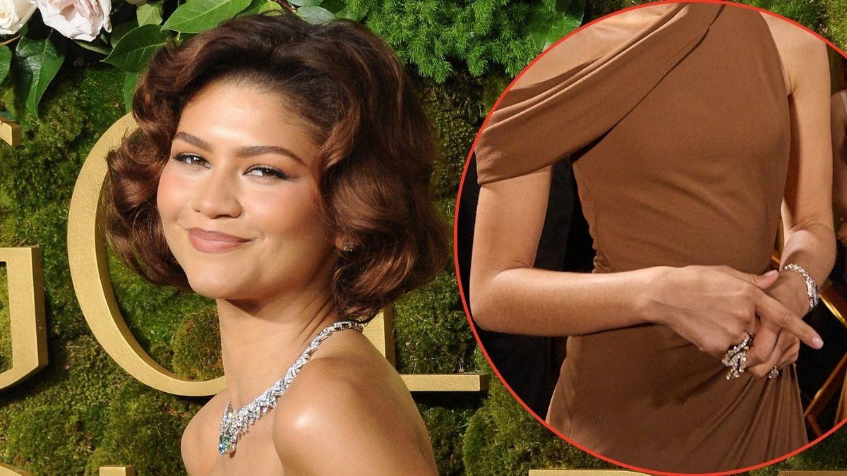 Zendaya was spotted wearing what appeared to be a wedding band next to her engagement ring at the Oscars.