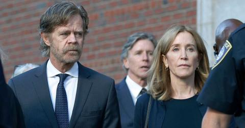 Felicity Huffman leaves federal court with her husband William H. Macy after she was sentenced in a nationwide college admissions bribery scandal, in Boston