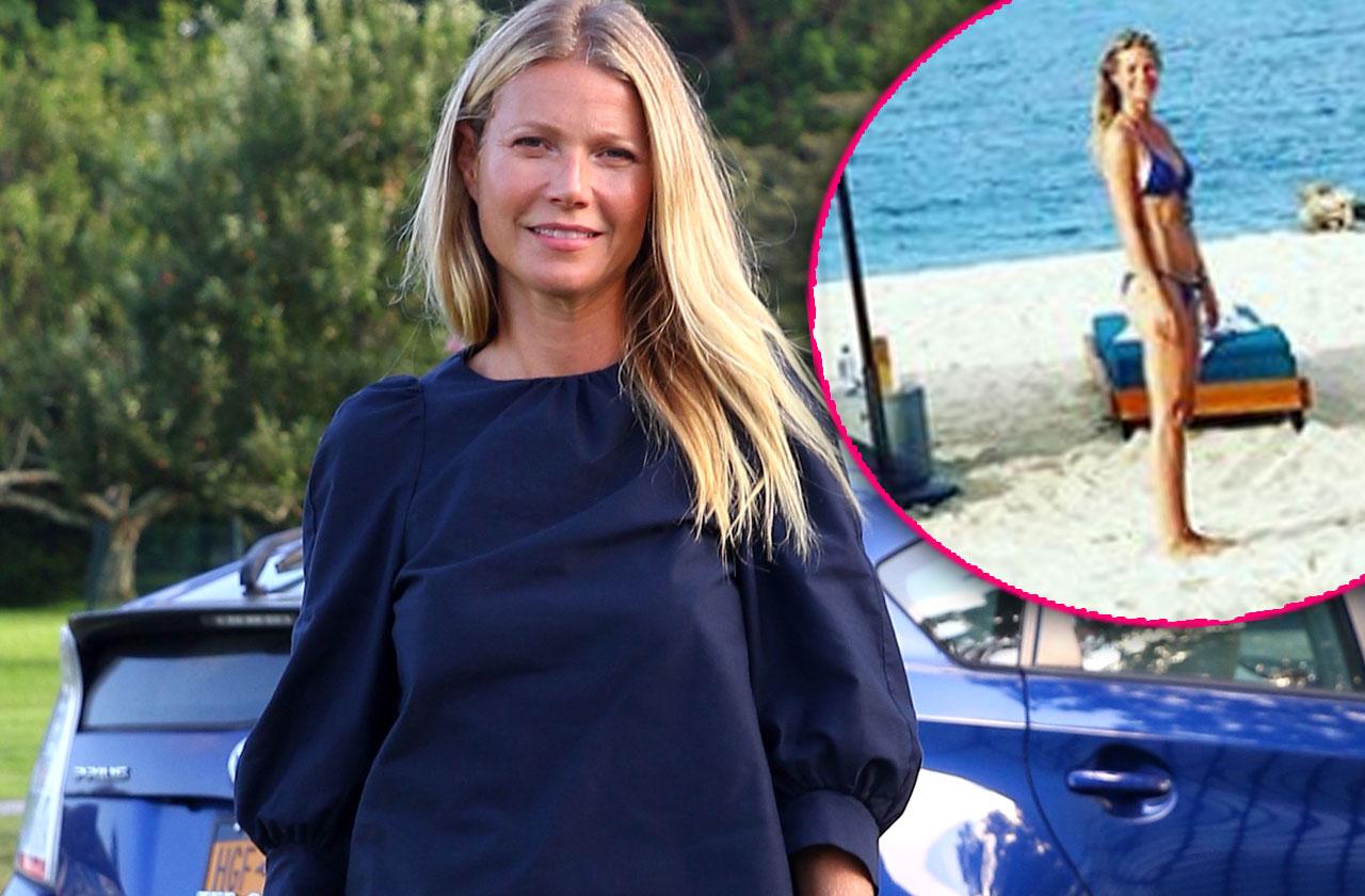 Gwyneth Paltrow Shows Bikini Bump