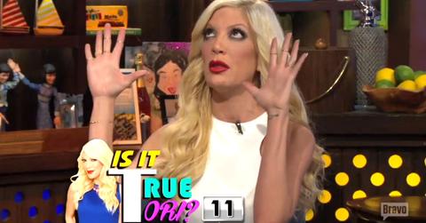 //wwhl true tori spelling andy cohen fake real jennie garth wide