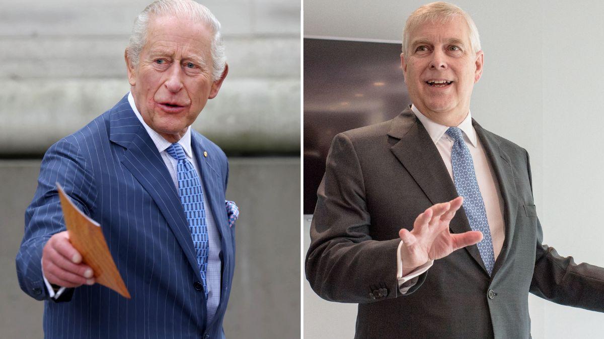 Split photo of King Charles and Andre Windsor