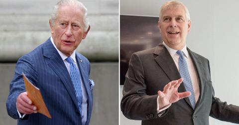 Split photo of King Charles and Andre Windsor