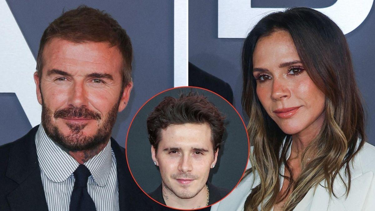 picture of David Beckham, Brooklyn Beckham and Victoria Beckham
