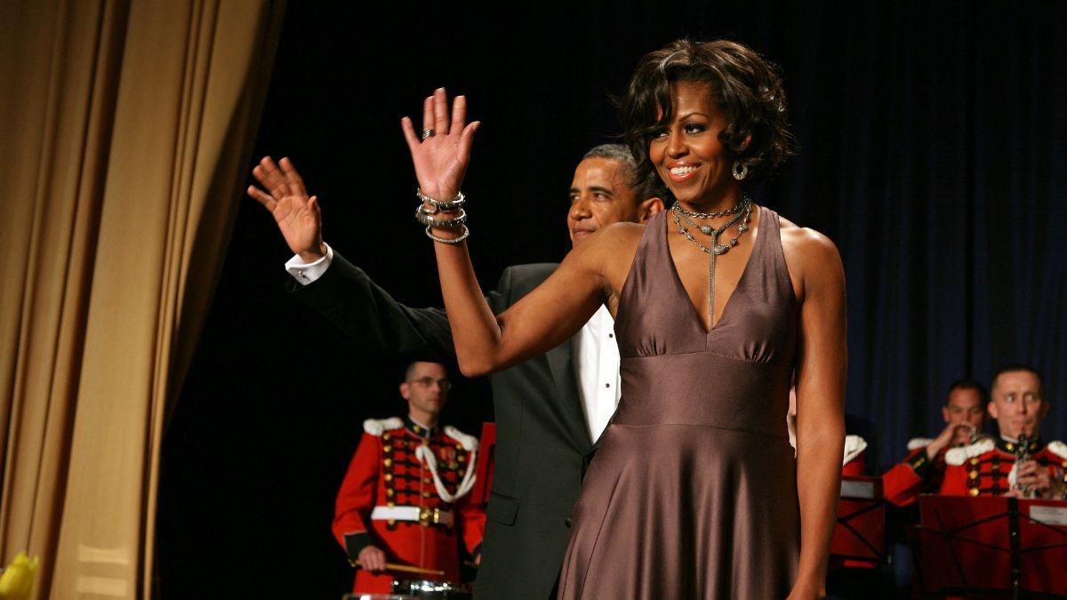 A photo of Michelle and Barack Obama