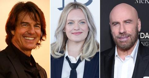 split image of Tom Cruise, John Travolta, and Elisabeth Moss