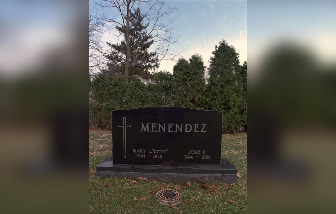 the grave of Kitty and Jose Menendez, parents of Lyle and Erik Menendez, at Princeton Cemetery in Princeton, N.J.