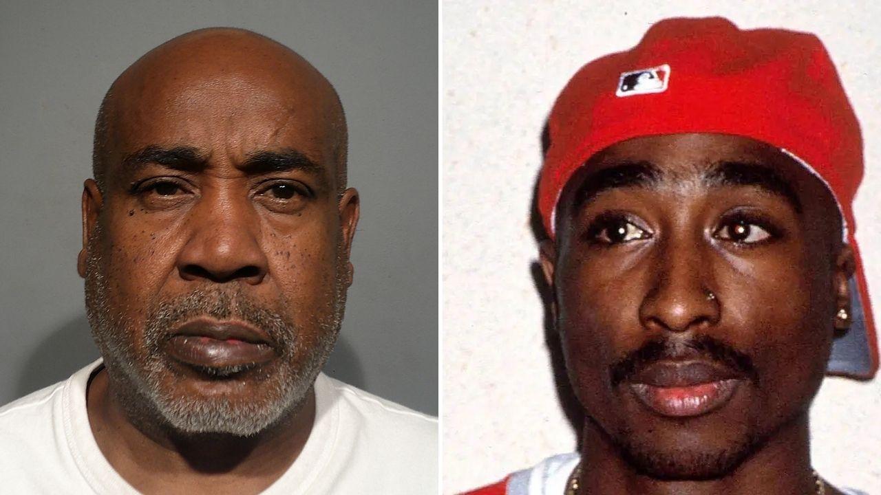 A photo of Duane Davis alongside a photo of Tupac Shakur