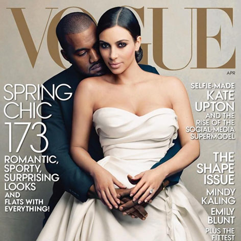 //kanye west kim kardashian vogue cover square